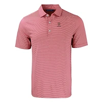 Men's Cutter & Buck Crimson/White Harvard Crimson Big Tall Forge Eco Double Stripe Stretch Recycled Polo