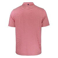 Men's Cutter & Buck Crimson/White Harvard Crimson Big Tall Forge Eco Double Stripe Stretch Recycled Polo