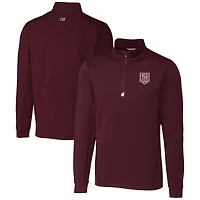 Pull-over extensible DryTec Traverse à fermeture éclair quart de tour pour homme, coupeur et Buck, motif Harvard Crimson, 150e anniversaire du football américain
