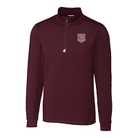 Pull-over extensible DryTec Traverse à fermeture éclair quart de tour pour homme, coupeur et Buck, motif Harvard Crimson, 150e anniversaire du football américain