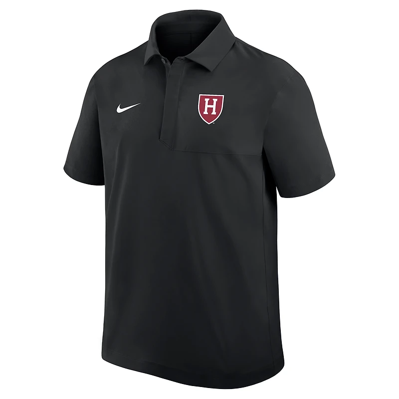 Polo Nike noir Harvard Crimson 2025 Sideline pour homme