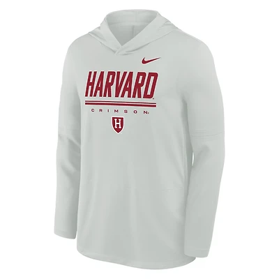 Sweat à capuche léger Nike Dri-FIT pour homme, gris Harvard Crimson Basketball