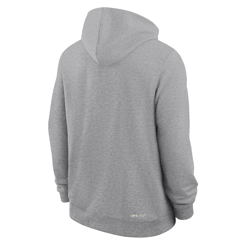 Sweat à capuche Nike Dri-FIT pour homme, gris chiné, Harvard Crimson 2025 Sideline Standard Issue
