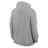 Sweat à capuche Nike Dri-FIT pour homme, gris chiné, Harvard Crimson 2025 Sideline Standard Issue