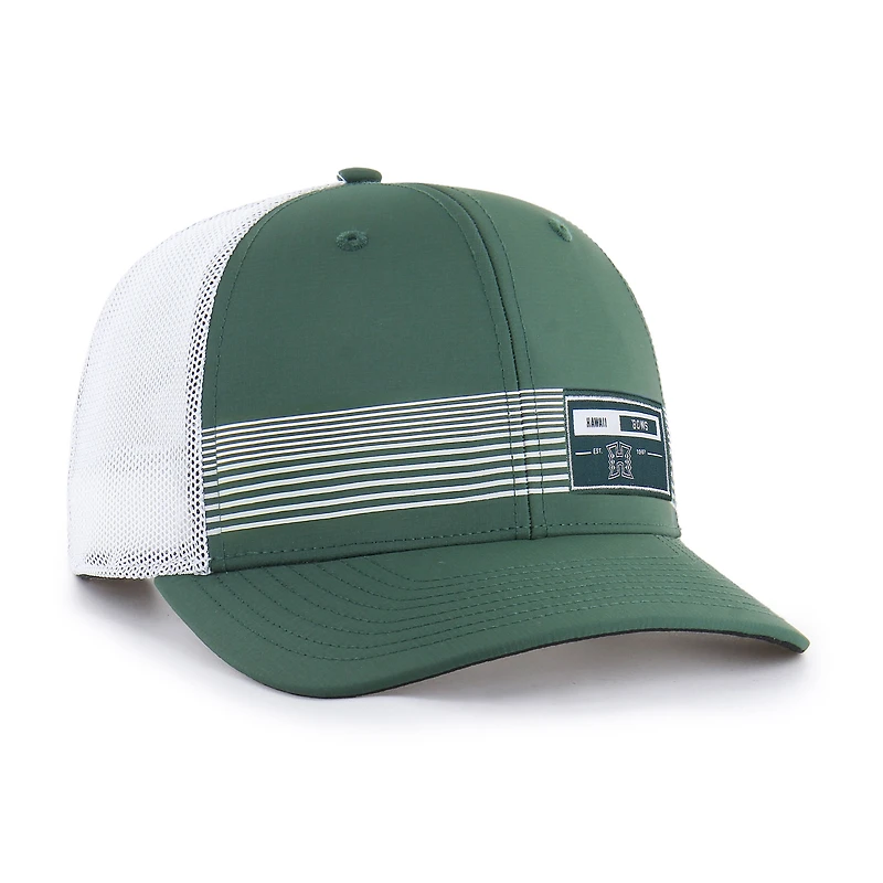 Casquette ajustable Green Hawaii Rainbow Warriors Rangefinder brrr Trucker pour homme, modèle 47