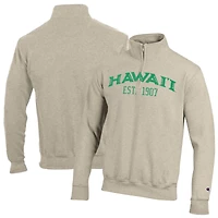 Men's Champion  Cream Hawaii Rainbow Warriors Established Date Quarter-Zip Pullover