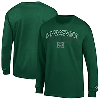 Men's Champion  Green Hawaii Rainbow Warriors Team Long-Sleeve T-Shirt