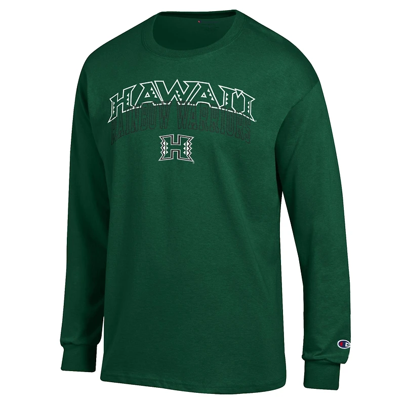 Men's Champion Green Hawaii Rainbow Warriors Team Long-Sleeve T-Shirt