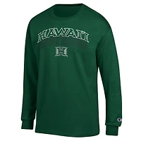 Men's Champion  Green Hawaii Rainbow Warriors Team Long-Sleeve T-Shirt