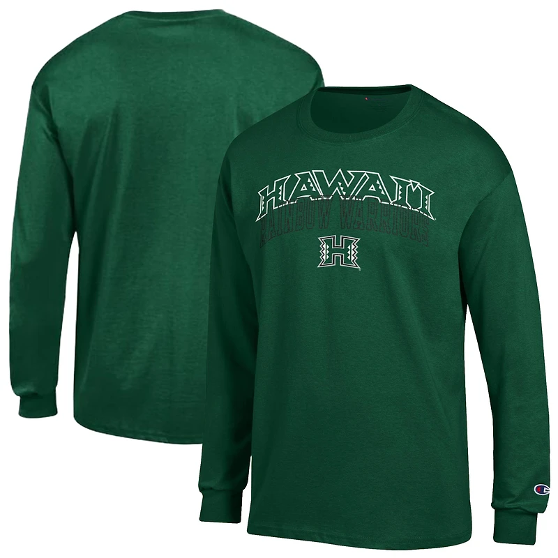 Men's Champion Green Hawaii Rainbow Warriors Team Long-Sleeve T-Shirt