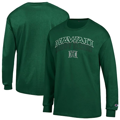 Men's Champion Green Hawaii Rainbow Warriors Team Long-Sleeve T-Shirt