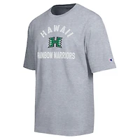 Men's Champion  Heather Gray Hawaii Rainbow Warriors Weathered Team T-Shirt