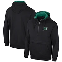 Sweat à capuche demi-zip Colosseum pour hommes, noir, Hawaii Rainbow Warriors Team