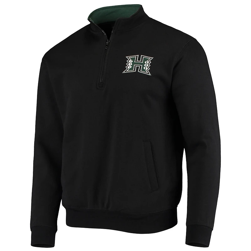Men's Colosseum Black Hawaii Warriors Tortugas Logo Quarter-Zip Jacket