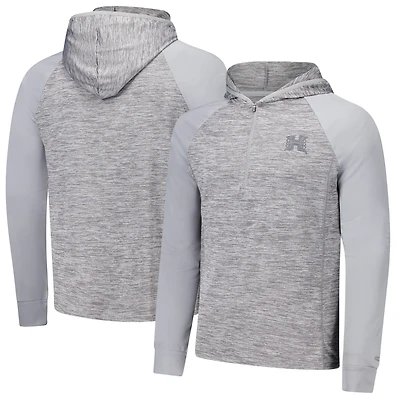 Haut à capuche cybernétique quart de zip et manches raglan pour homme, motif Rainbow Warriors, gris, Colosseum