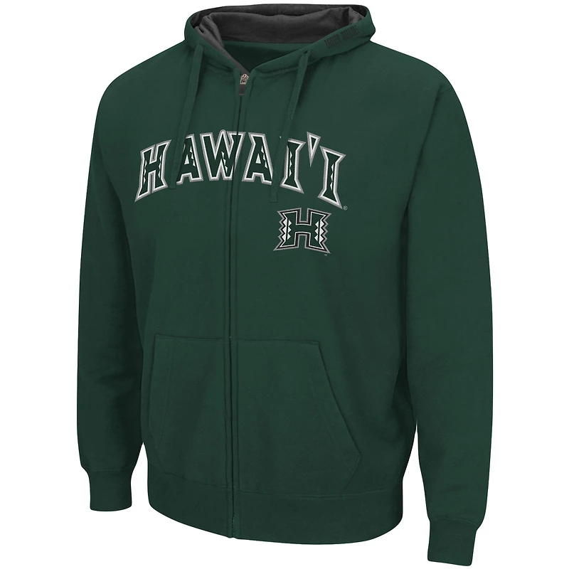Sweat à capuche Colosseum Green Hawaii Warriors Arch & Logo 3.0 pour homme