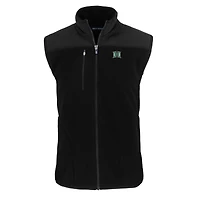 Men's Cutter & Buck  Black Hawaii Rainbow Warriors Big Tall Cascade Eco Sherpa Fleece Full-Zip Vest