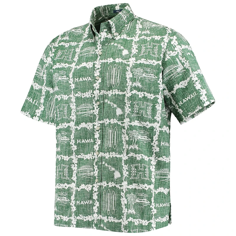 Men's Reyn Spooner Green Hawaii Warriors Classic Button-Down Shirt