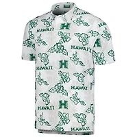 Polo performance Reyn Spooner pour homme, blanc, Hawaii Rainbow Warriors