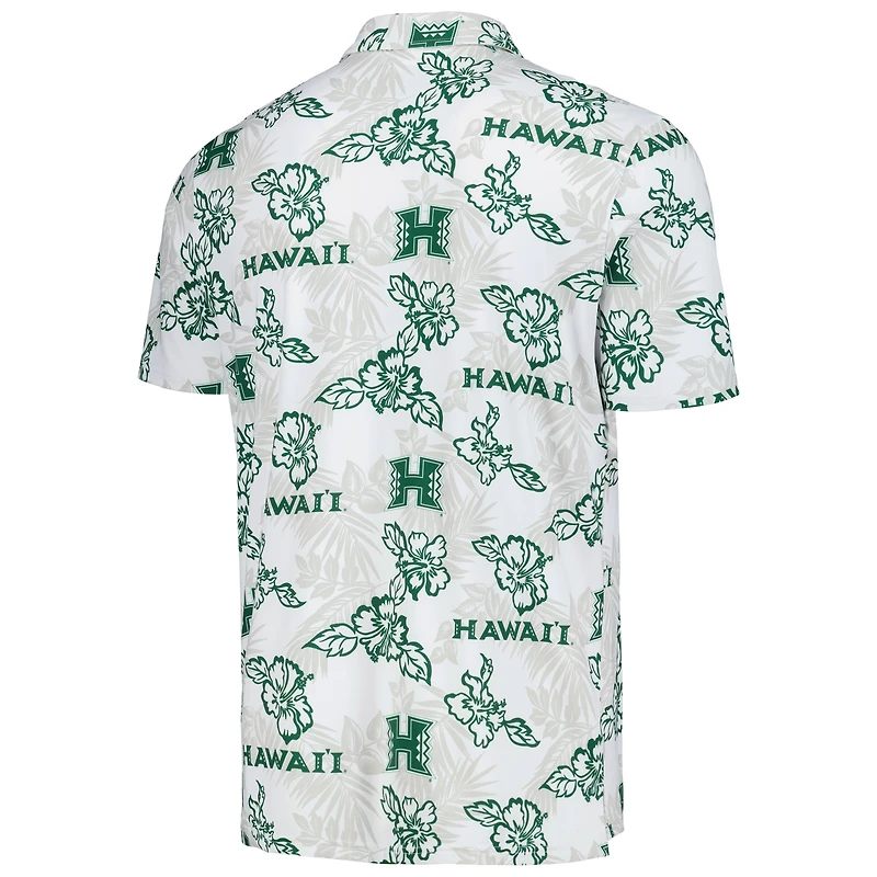 Polo performance Reyn Spooner pour homme, blanc, Hawaii Rainbow Warriors