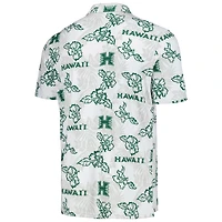 Polo performance Reyn Spooner pour homme, blanc, Hawaii Rainbow Warriors