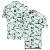 Polo performance Reyn Spooner pour homme, blanc, Hawaii Rainbow Warriors