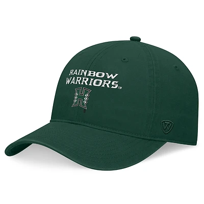 Men's Top of the World Green Hawaii Rainbow Warriors Heritage CeeCee Adjustable Hat