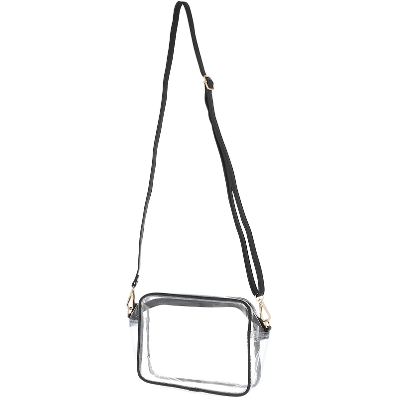 HBCU Clear Purse avec bandoulière décorée réversible