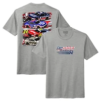 Men's Athletic Heather Gray Hendrick Motorsports Patriotic T-Shirt