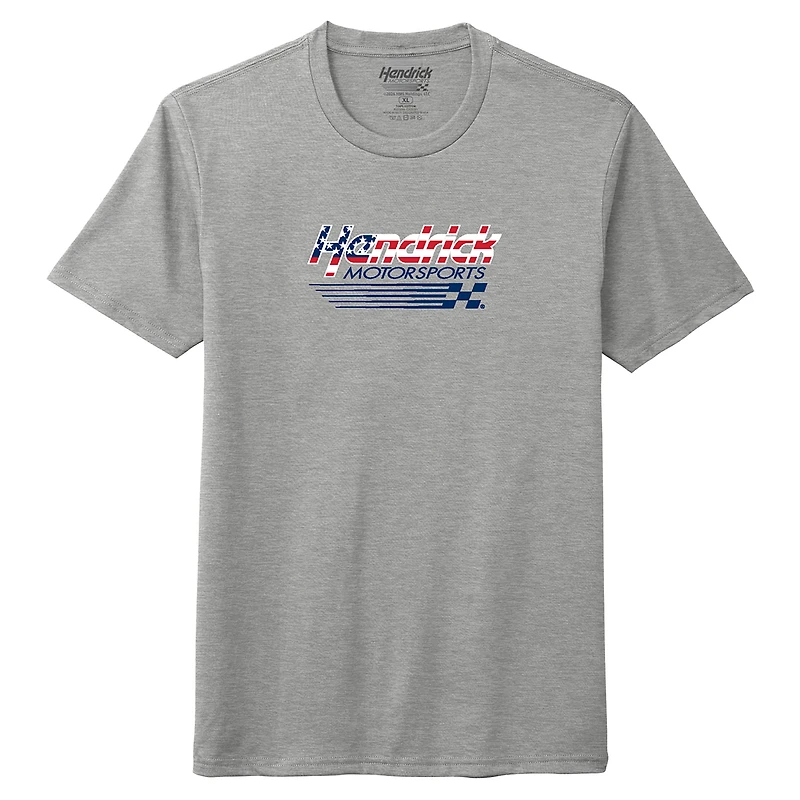 T-shirt patriotique Hendrick Motorsports gris chiné pour homme