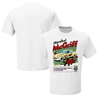 Men's Checkered Flag White Hershel McGriff NASCAR Hall of Fame Class 2023 Inductee T-Shirt