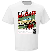 Men's Checkered Flag White Hershel McGriff NASCAR Hall of Fame Class 2023 Inductee T-Shirt