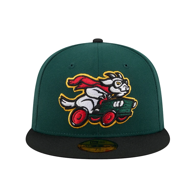 Men's New Era  Dark Green Hickory Crawdads Theme Nights 59FIFTY Fitted Hat