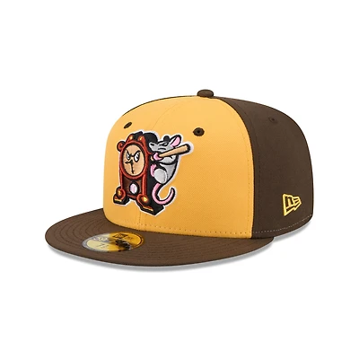 Casquette ajustée 59FIFTY pour homme New Era Yellow Hickory Crawdads Theme Nights