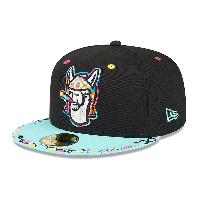 Men's New Era Black/Light Blue Hickory Crawdads 2026 Copa De La Diversion 59FIFTY Fitted Hat