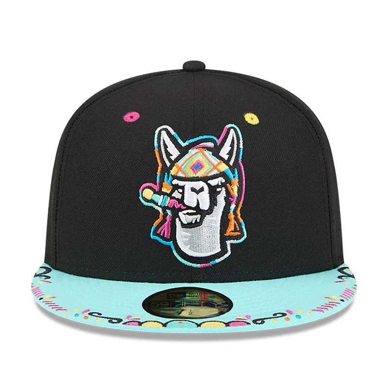 Casquette ajustée New Era 59FIFTY pour homme, noire/bleu clair, motif Hickory Crawdads 2026 Copa De La Diversion