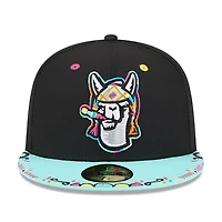 Casquette ajustée New Era 59FIFTY pour homme, noire/bleu clair, motif Hickory Crawdads 2026 Copa De La Diversion