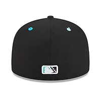 Casquette ajustée New Era 59FIFTY pour homme, noire/bleu clair, motif Hickory Crawdads 2026 Copa De La Diversion
