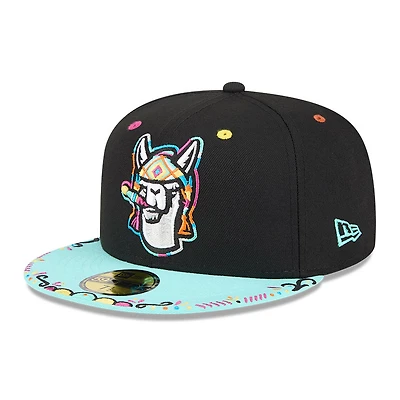 Men's New Era Black/Light Blue Hickory Crawdads 2026 Copa De La Diversion 59FIFTY Fitted Hat