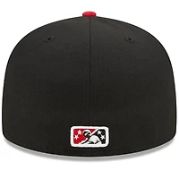 Men's New Era Black/Red Hickory Crawdads Marvel x Minor League 59FIFTY Fitted Hat