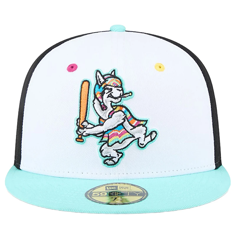 Casquette ajustée New Era White Hickory Crawdads Copa de la Diversión 59FIFTY pour hommes