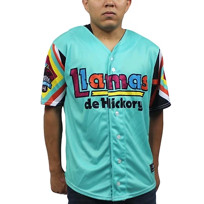 Men's Teal Hickory Crawdads Copa Replica Jersey