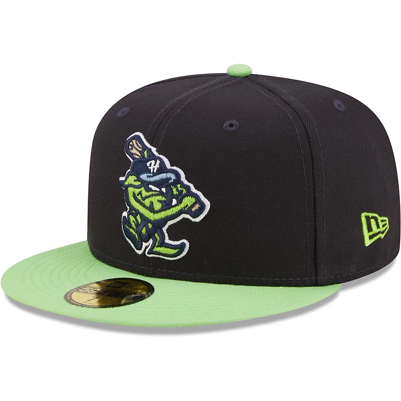 Casquette ajustée New Era 59FIFTY bleu marine Hillsboro Hops Authentic Collection pour homme