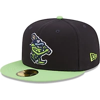 Casquette ajustée New Era 59FIFTY bleu marine Hillsboro Hops Authentic Collection pour homme