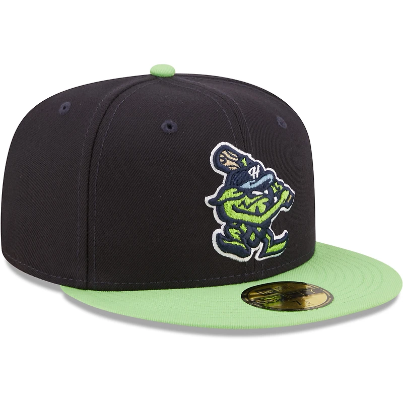 Casquette ajustée New Era 59FIFTY bleu marine Hillsboro Hops Authentic Collection pour homme
