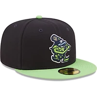 Casquette ajustée New Era 59FIFTY bleu marine Hillsboro Hops Authentic Collection pour homme
