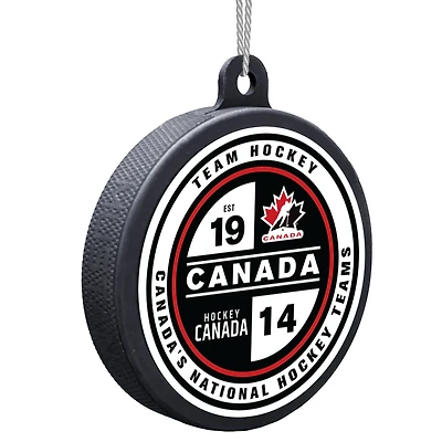 Ornement en forme de rondelle de hockey des Jeux olympiques d'hiver de Hockey Canada 2026
