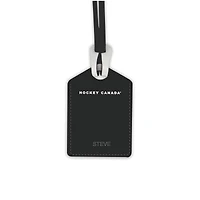 Étiquette de bagage en cuir personnalisée de Hockey Canada, noire