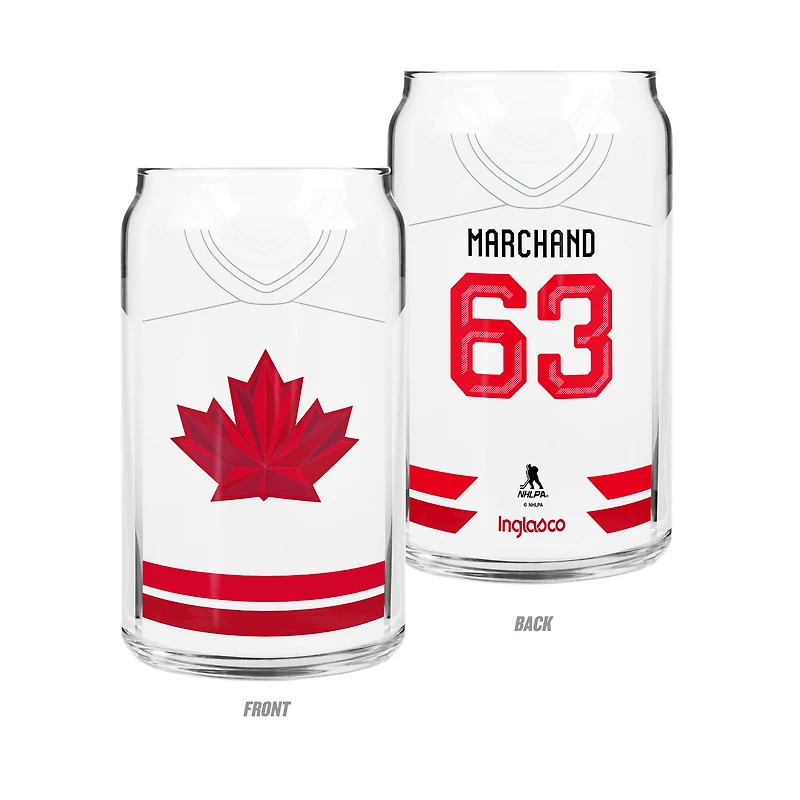 Brad Marchand Hockey Canada 16oz Jersey Can Glass