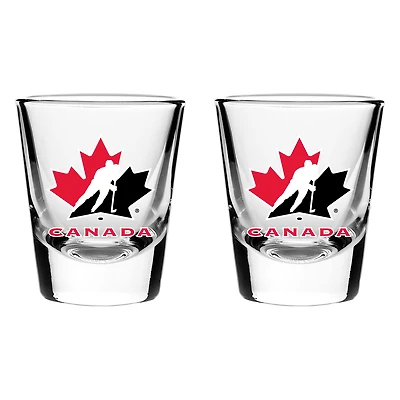 Ensemble de 2 verres à shot de collection Canada Hockey